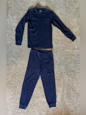 Primary - Grown-ups Organic PJ pant and top set - Size: Small - Color: Navy